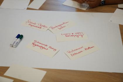 Working cards on the table